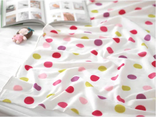 Fleece Fabric Polka Dots Play on White Ivory By the Yard 95285 - 281