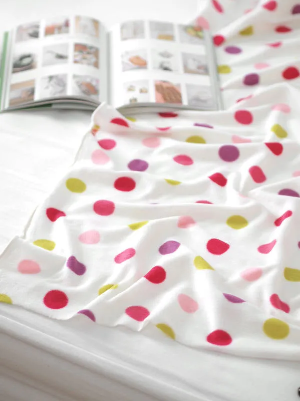 Fleece Fabric Polka Dots Play on White Ivory By the Yard 95285 - 281