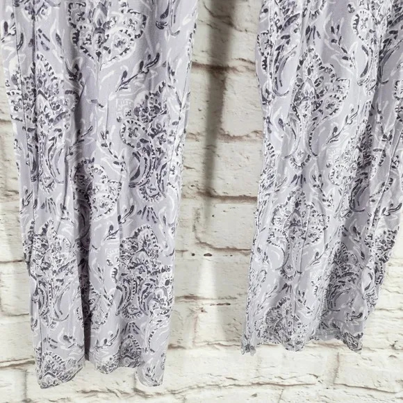 Garnet Hill Pajama Set Small Floral Paisley Cotton Lyocell Ukraine Lace Lounge