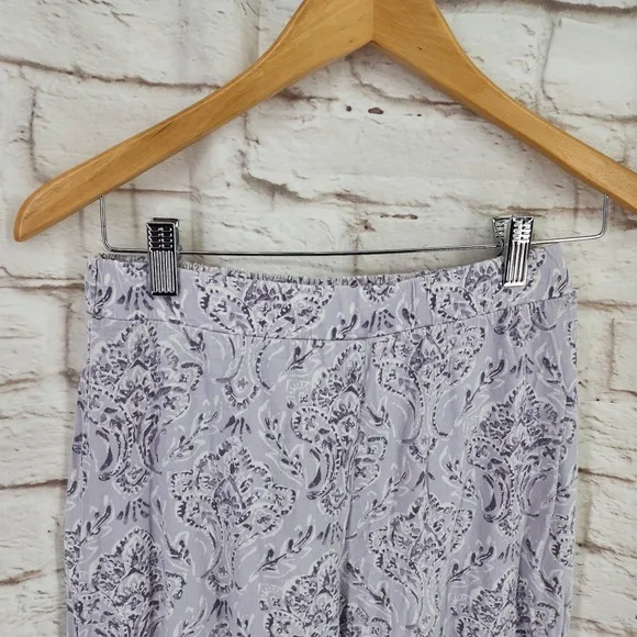 Garnet Hill Pajama Set Small Floral Paisley Cotton Lyocell Ukraine Lace Lounge