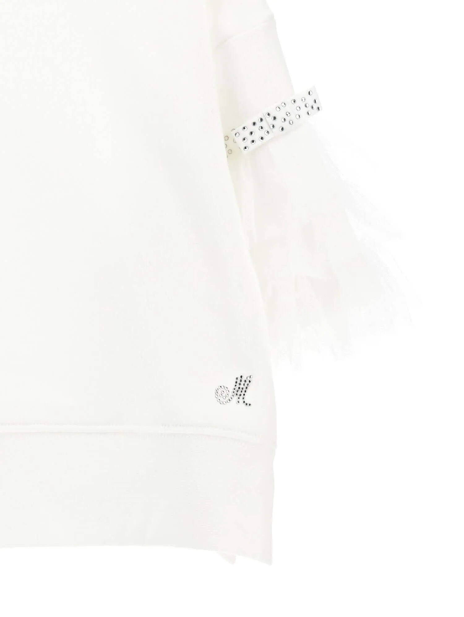 Girls White Tulle Sweater