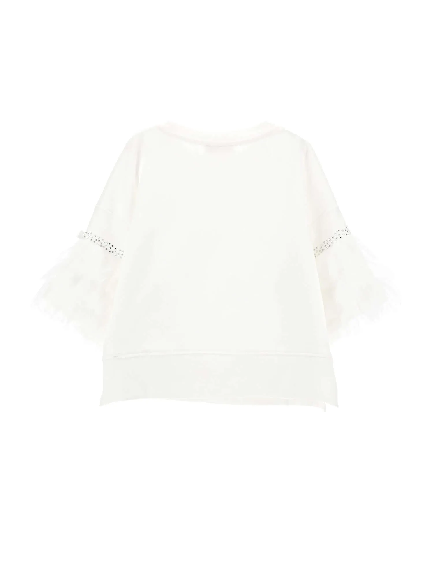 Girls White Tulle Sweater