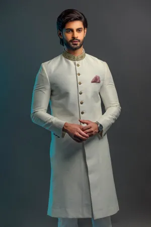 Golden Mens Sherwani Pakistani Designer Dress #GN77
