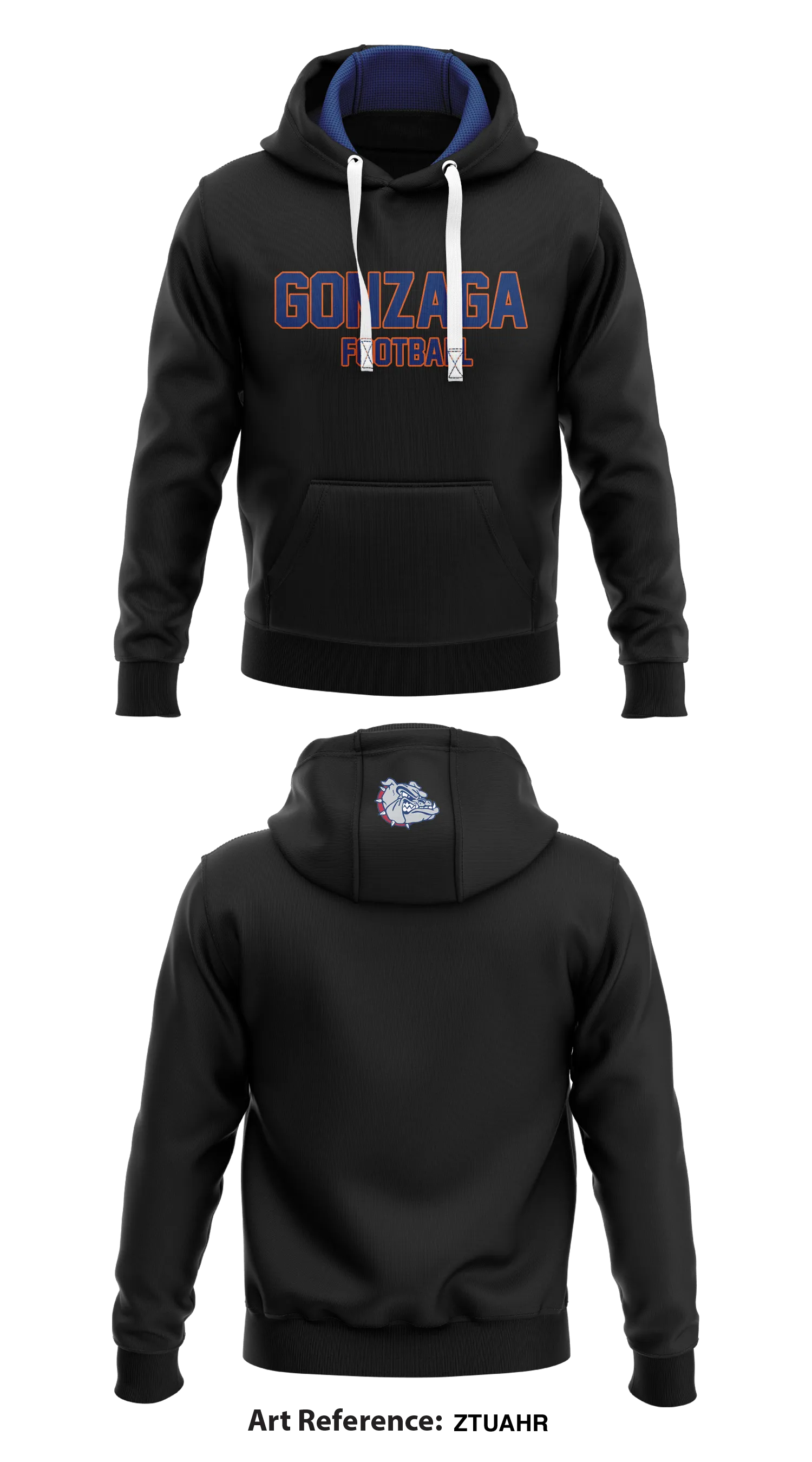 Gonzaga Football  Core Men's Hooded Performance Sweatshirt - ZtuAhR