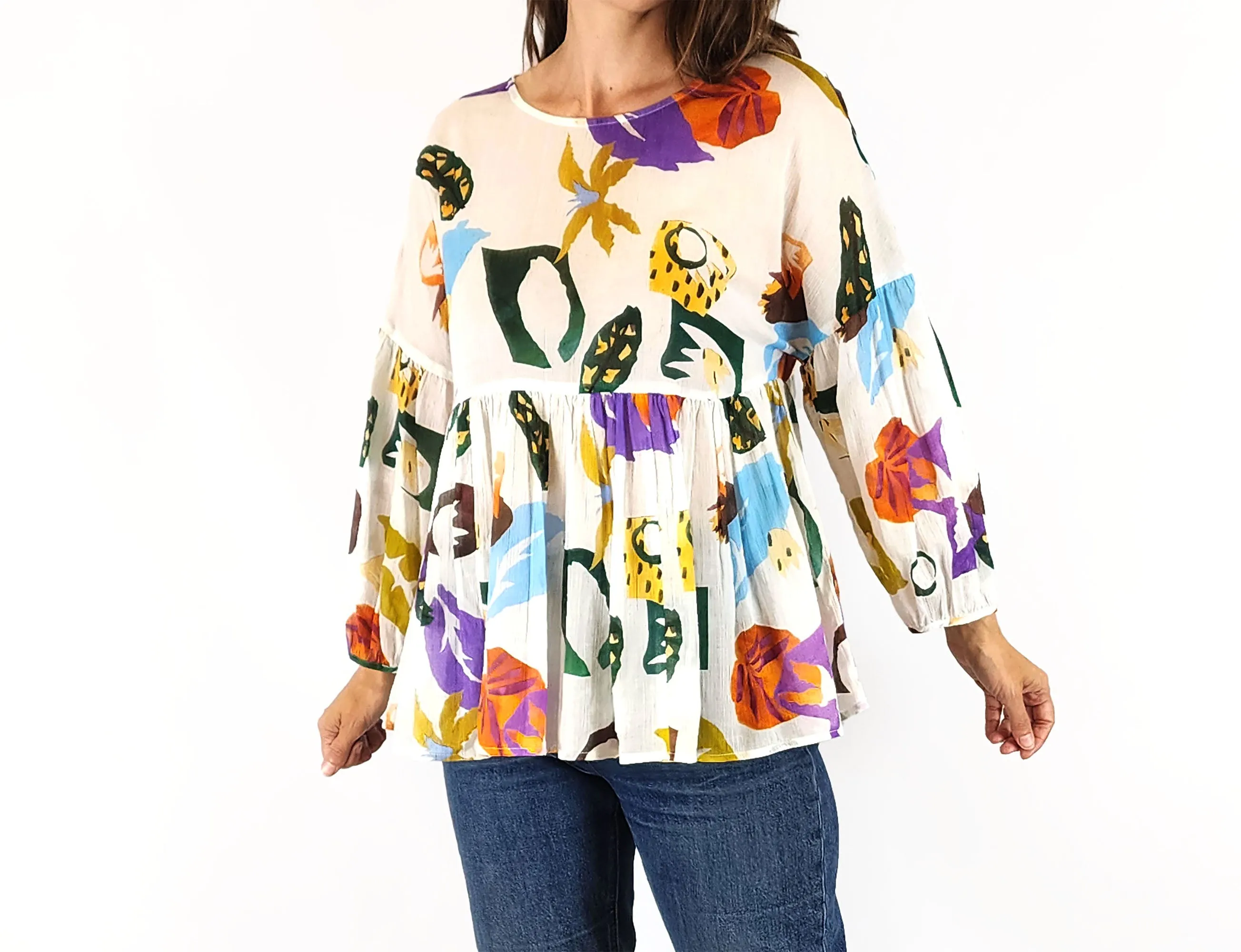 Gorman colourful light weight long sleeve top size 8