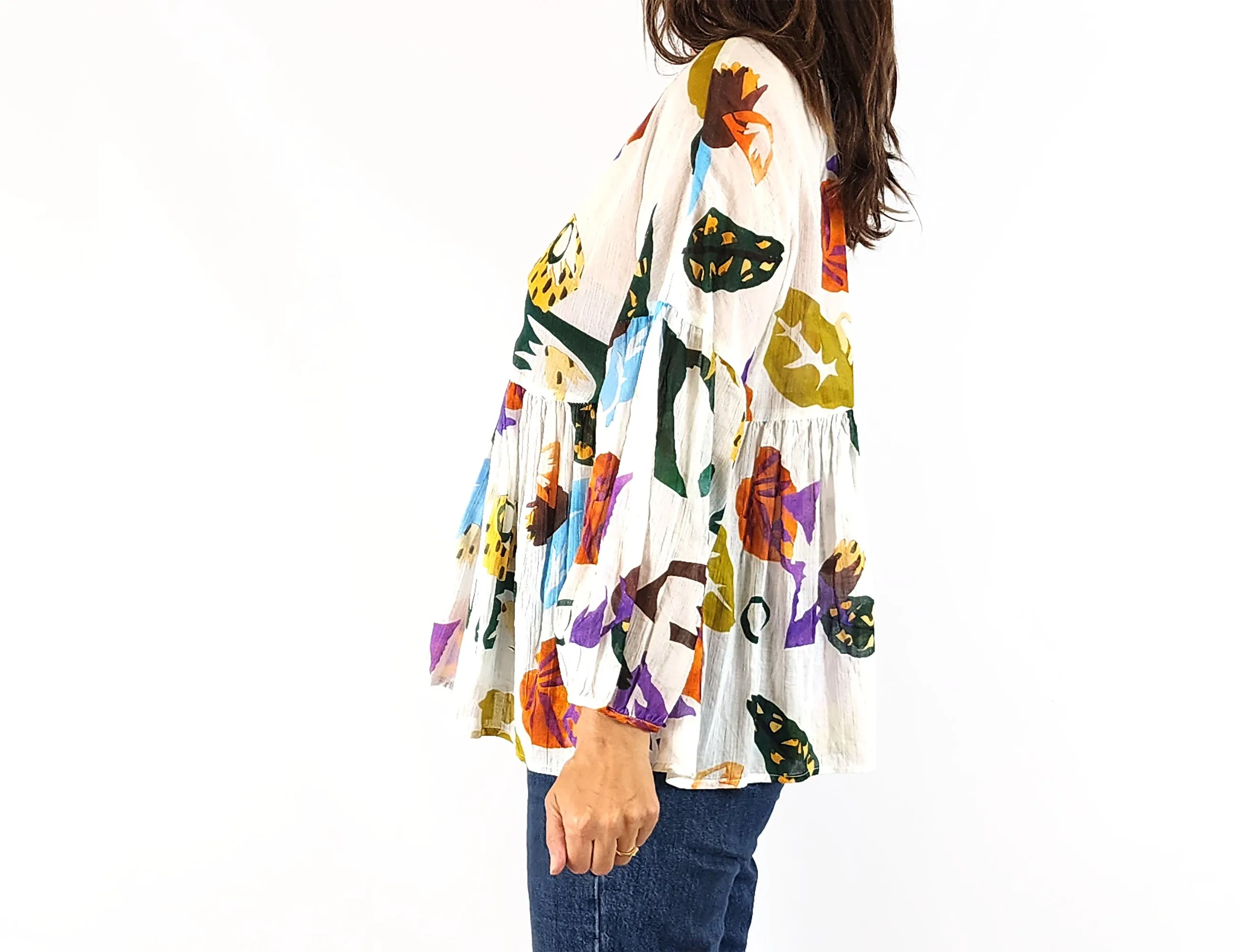 Gorman colourful light weight long sleeve top size 8