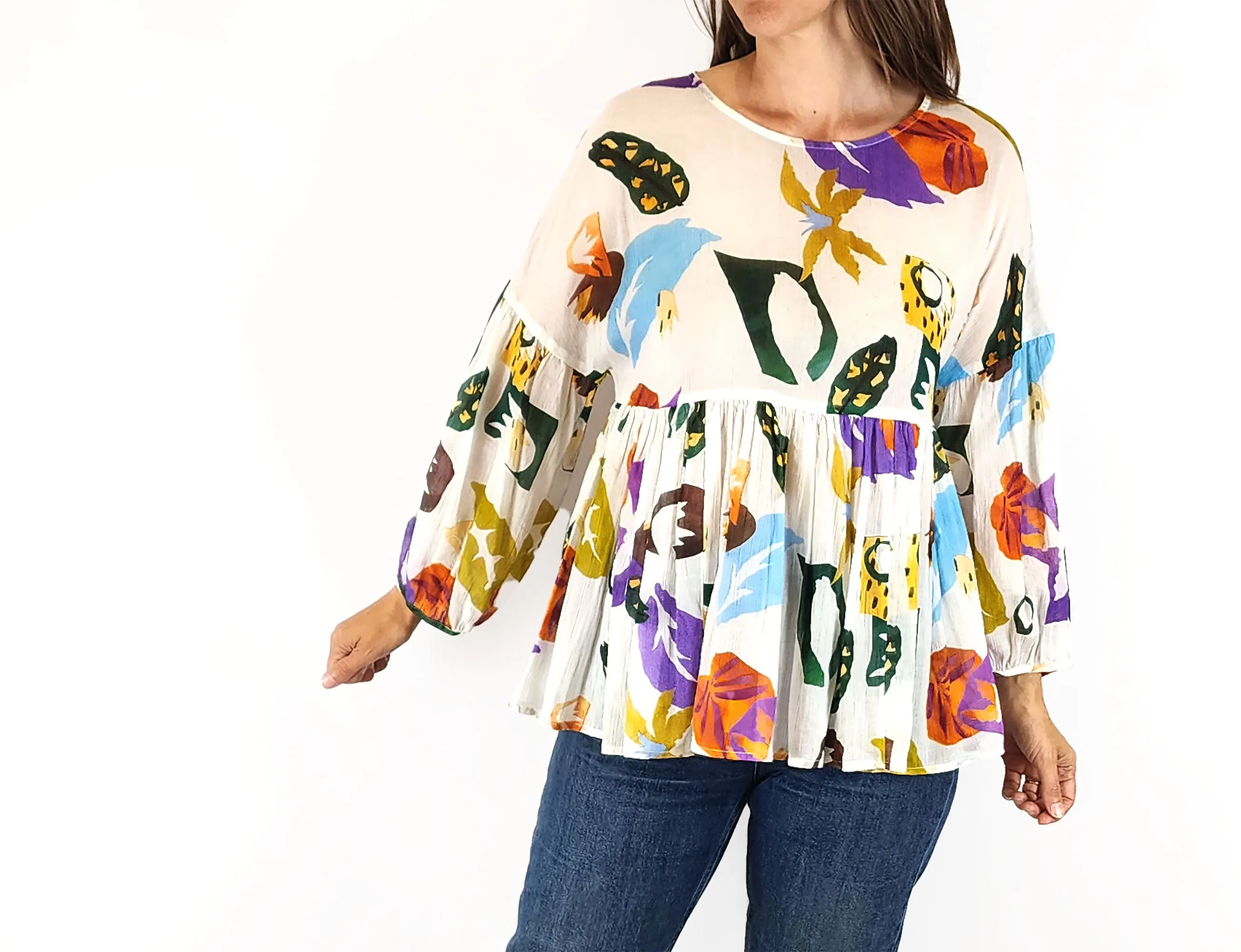 Gorman colourful light weight long sleeve top size 8