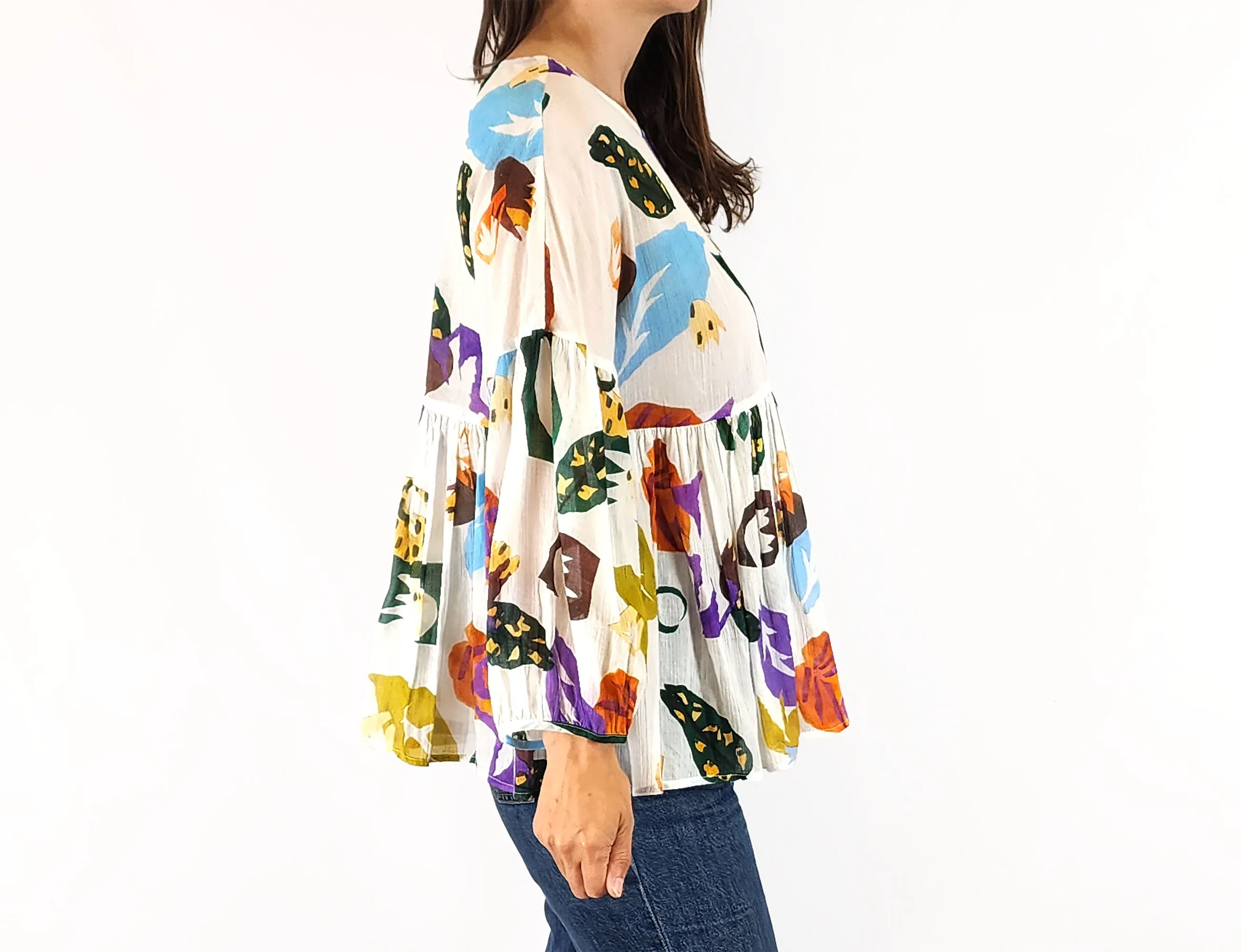 Gorman colourful light weight long sleeve top size 8