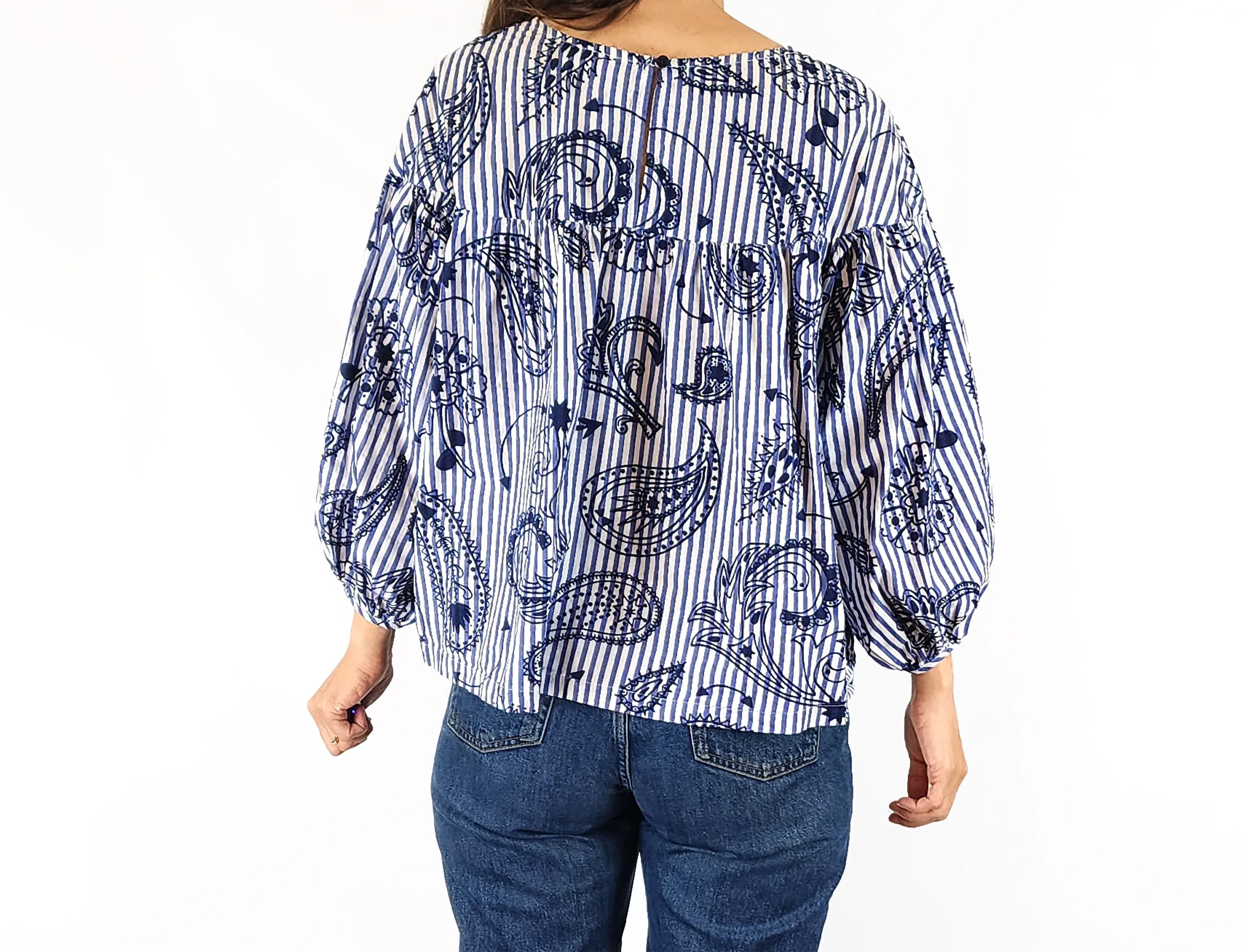 Gorman striped and paisley print top size 8 (note: tiny stain)