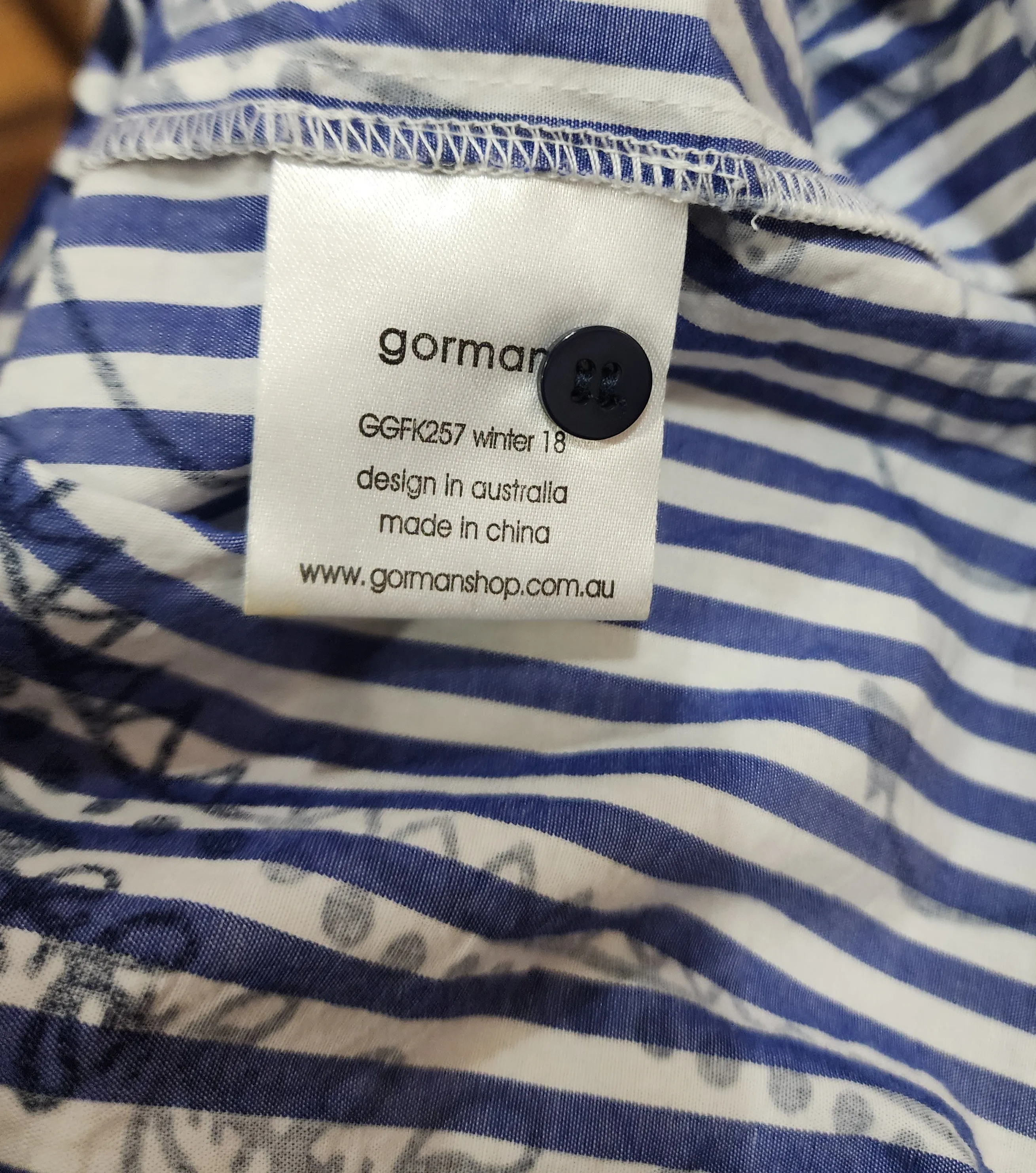 Gorman striped and paisley print top size 8 (note: tiny stain)