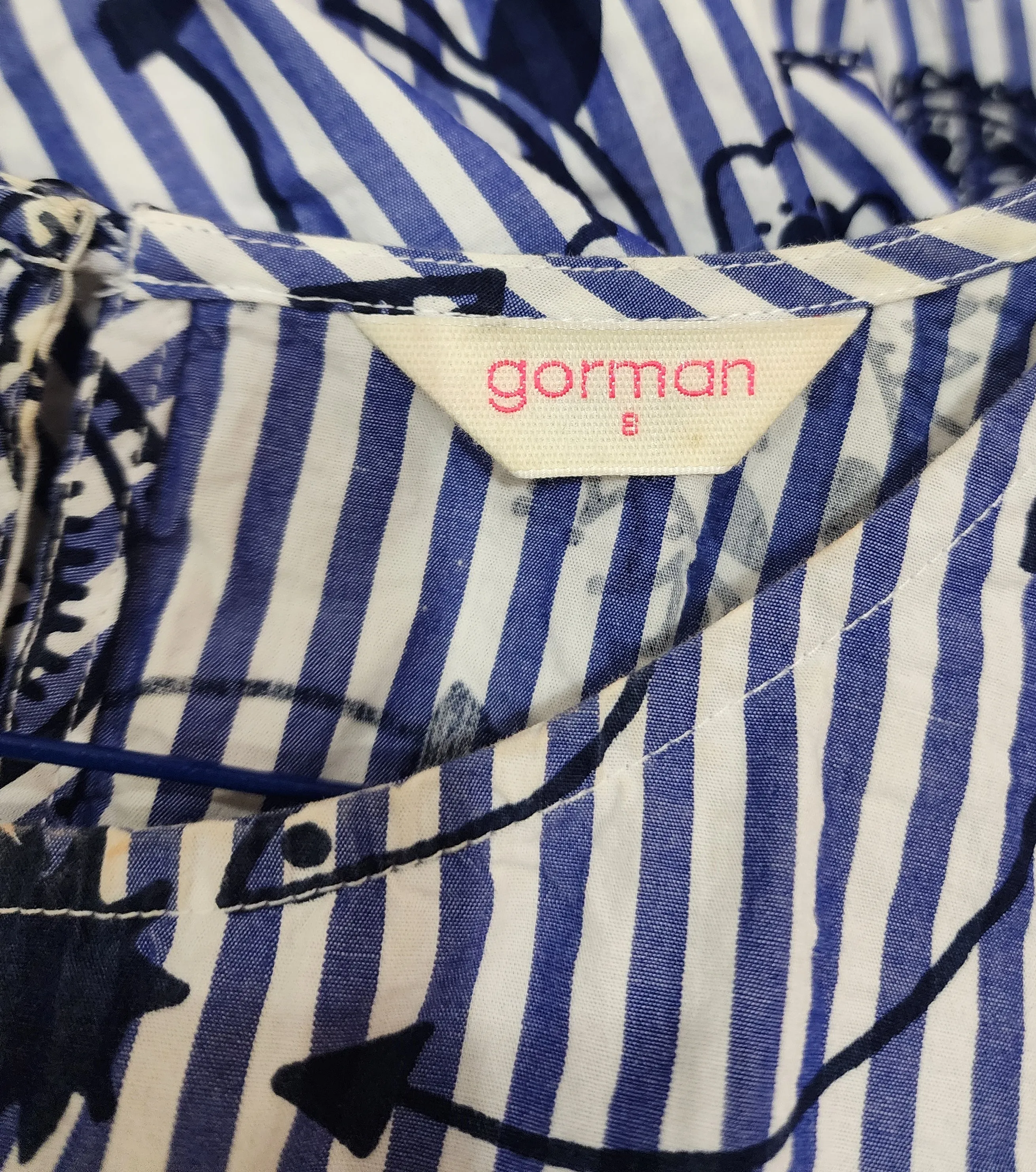 Gorman striped and paisley print top size 8 (note: tiny stain)