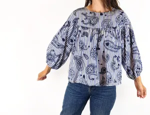 Gorman striped and paisley print top size 8 (note: tiny stain)