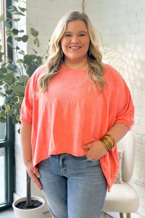 Guava Mineral Washed Twisted Band Top
