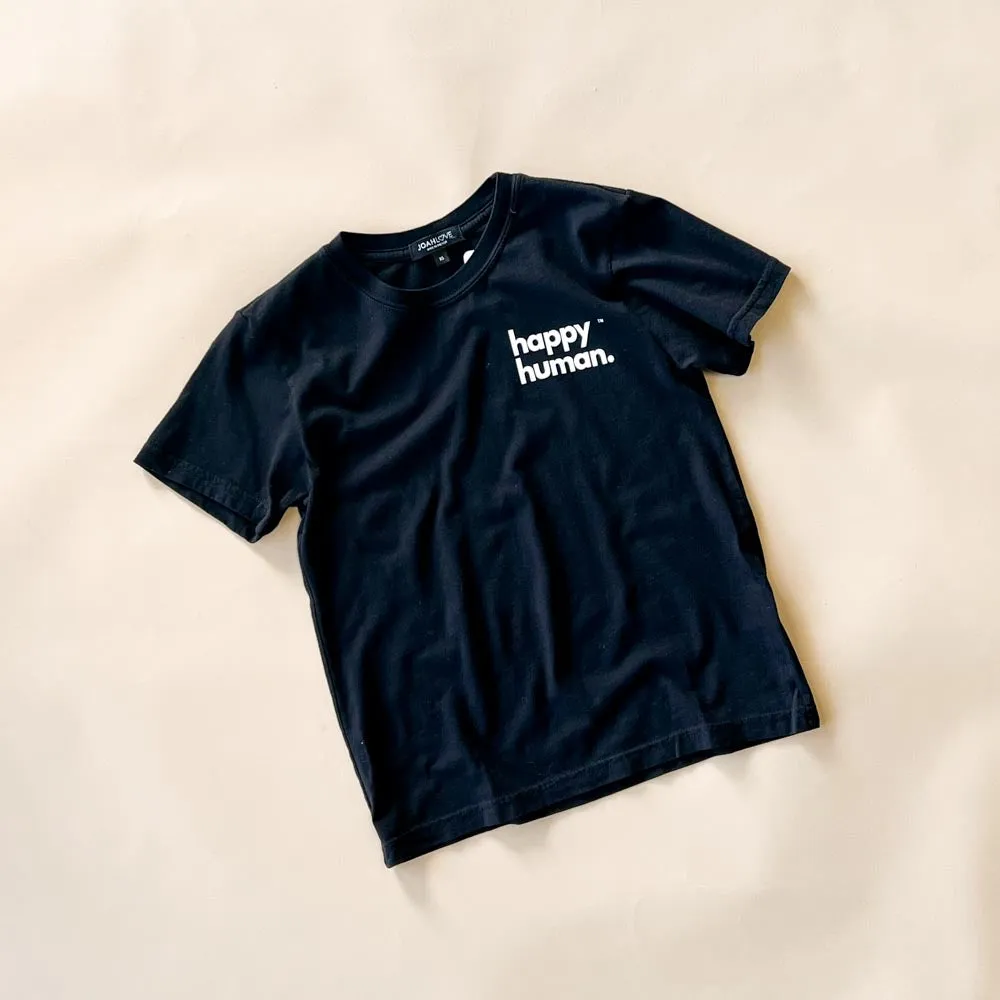 Happy Human Hipster Tee | Black | Women & Youth size 8-16