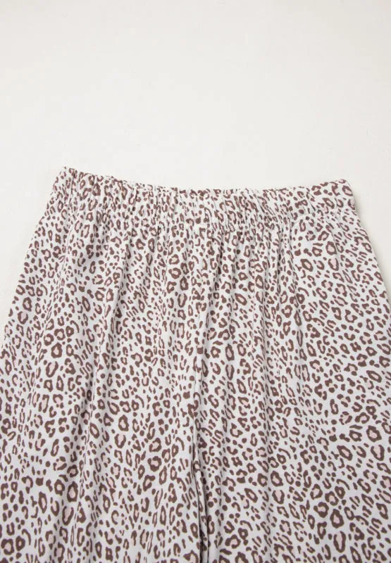 Hazel Blues® |  Leopard Button Down Long Sleeve Top and Pants Lounge Set