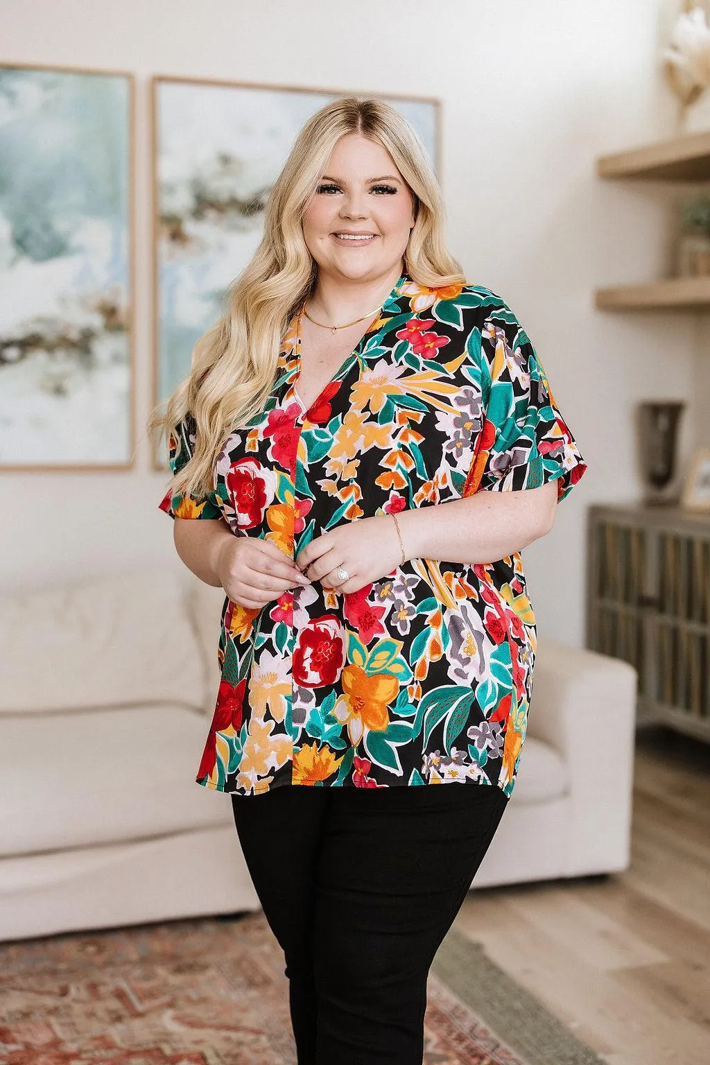 Hazel Blues® |  Pretty in Paradise Floral Blouse