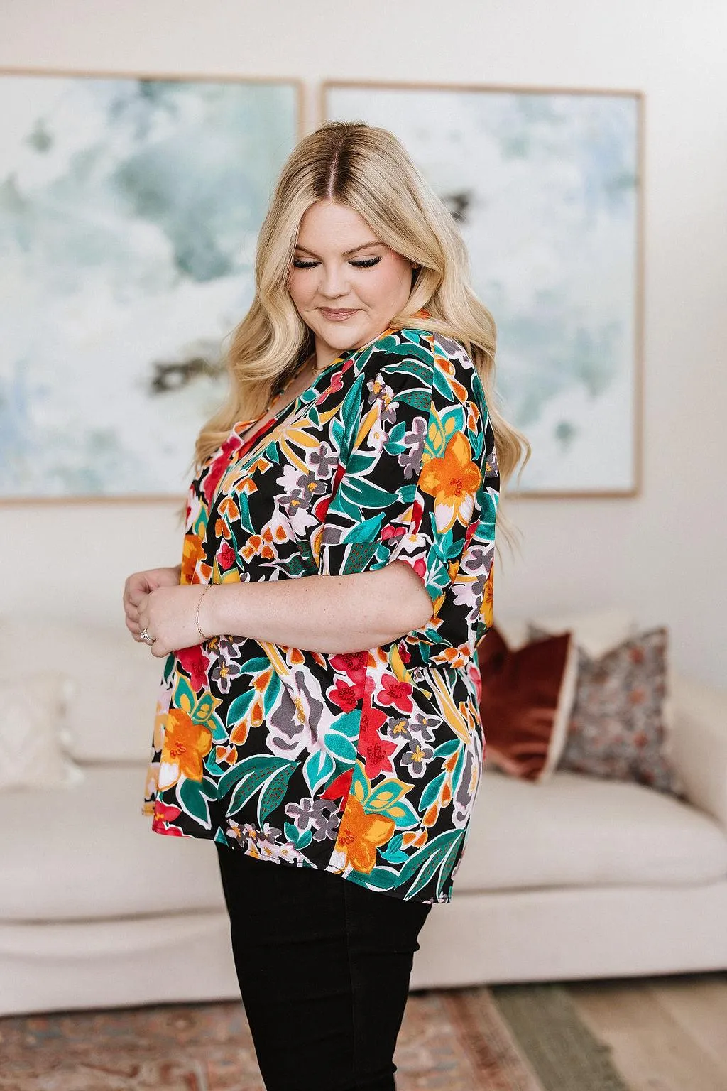 Hazel Blues® |  Pretty in Paradise Floral Blouse