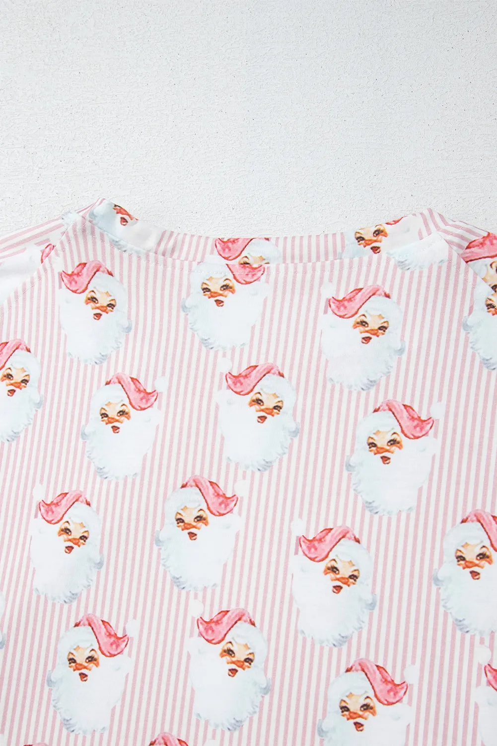 Hazel Blues® |  Santa Print Long Sleeve Top and Pants Lounge Set