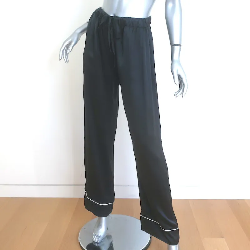 Helena Quinn Matching Pajamas Black Silk Charmeuse Size Medium/Large