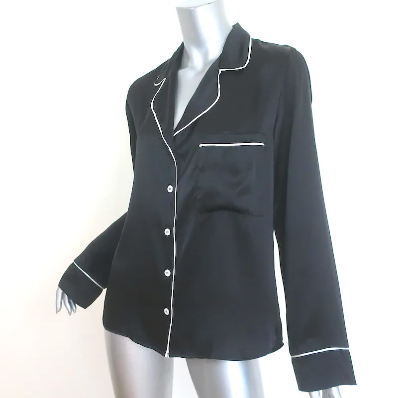 Helena Quinn Matching Pajamas Black Silk Charmeuse Size Medium/Large