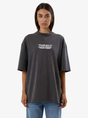HIGH SHINE OVERSIZED TEE - MERCH BLACK