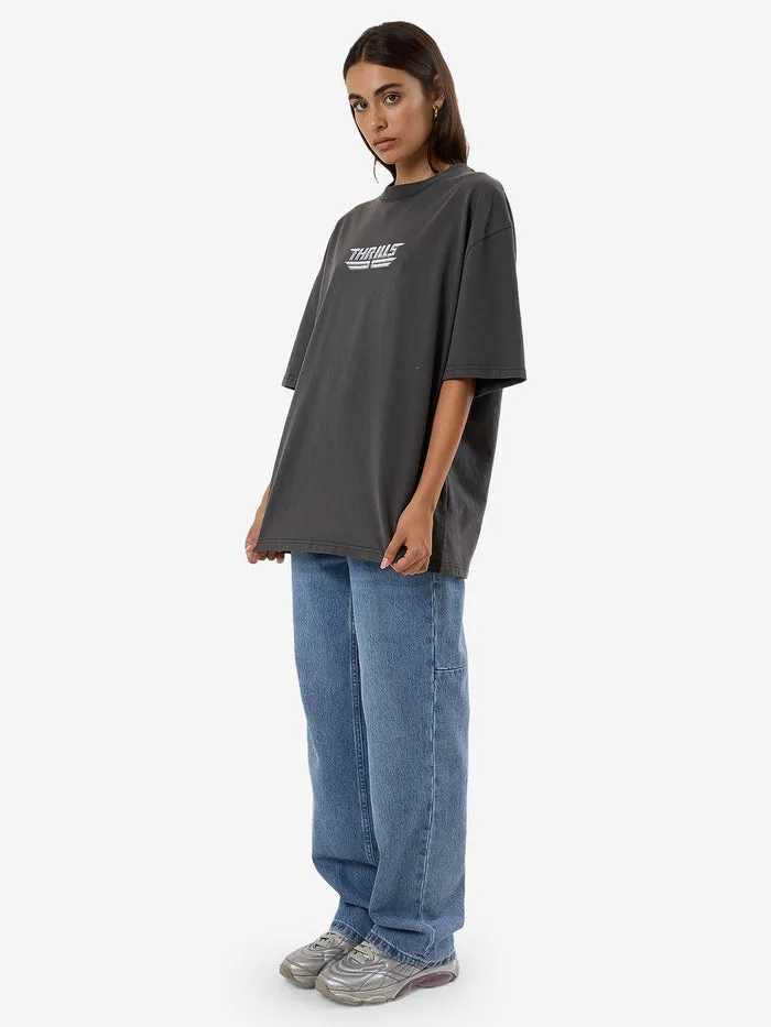 HIGH SHINE OVERSIZED TEE - MERCH BLACK