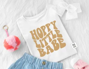 Hoppy Little Babe - Easter Baby t-shirt, Easter Toddler t-shirt, Little Bunny shirt, Easter Baby girl t-shirt, Eggs hunting toddler tee