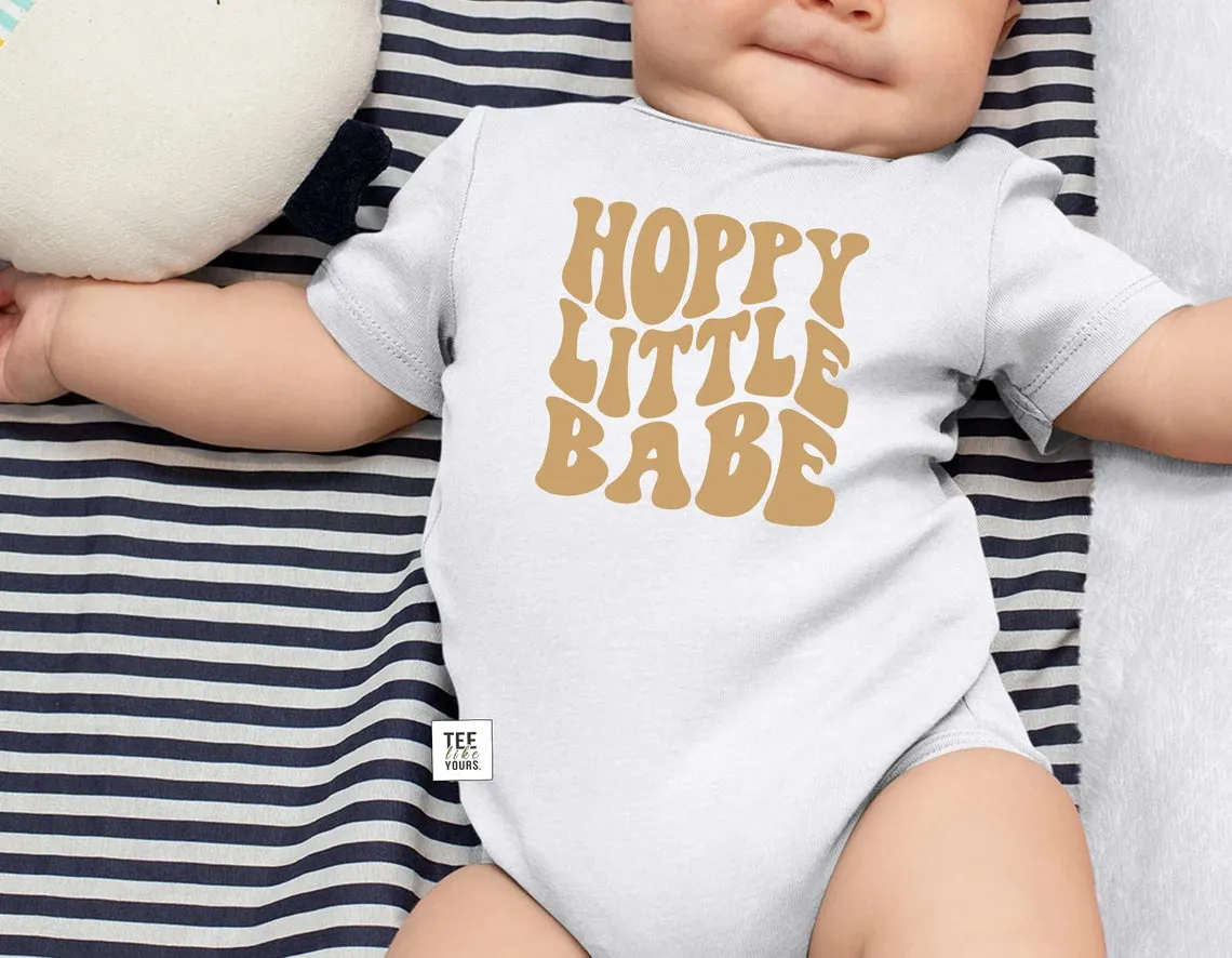 Hoppy Little Babe - Easter Baby t-shirt, Easter Toddler t-shirt, Little Bunny shirt, Easter Baby girl t-shirt, Eggs hunting toddler tee
