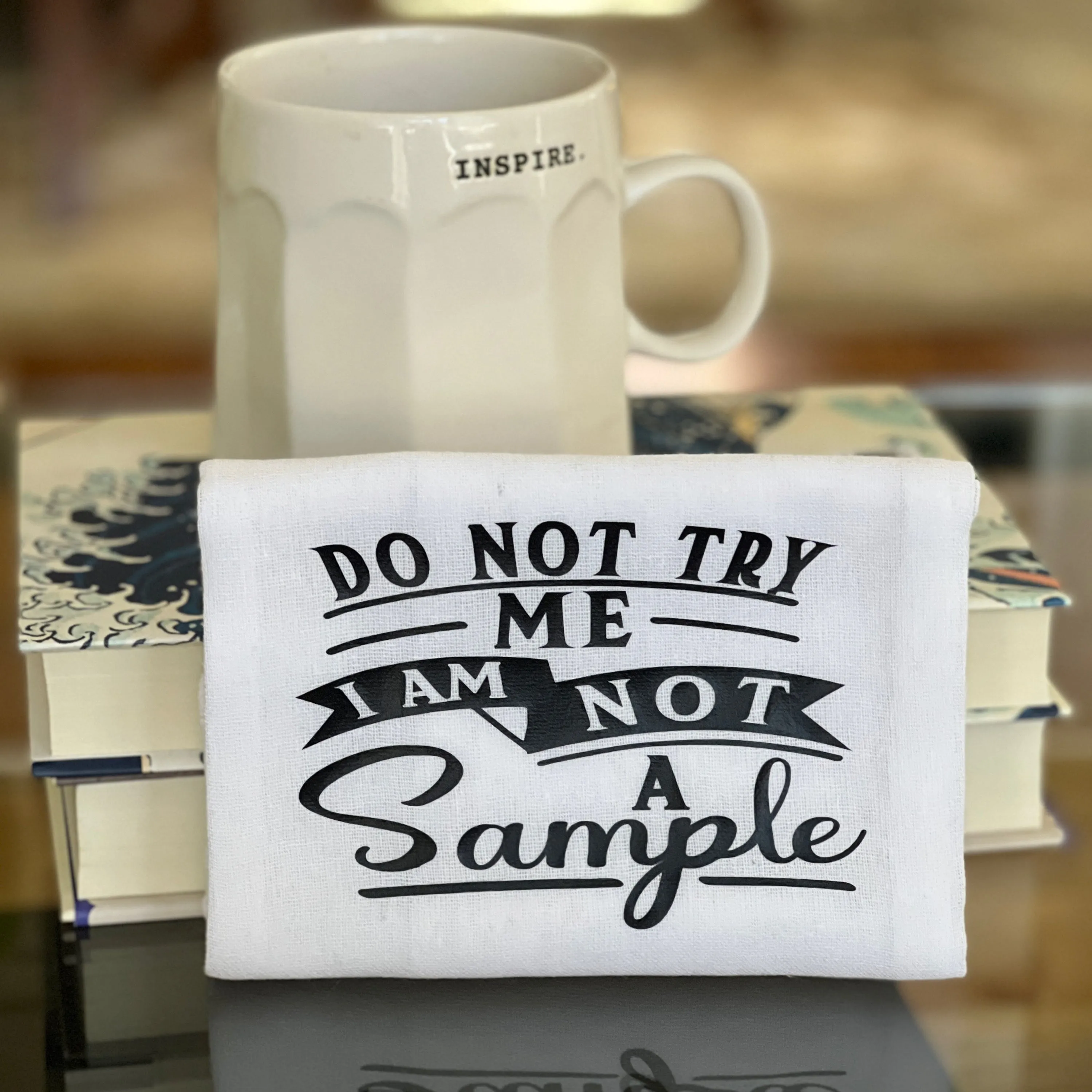 i am not a sample - humorous bar kitchen towel SM