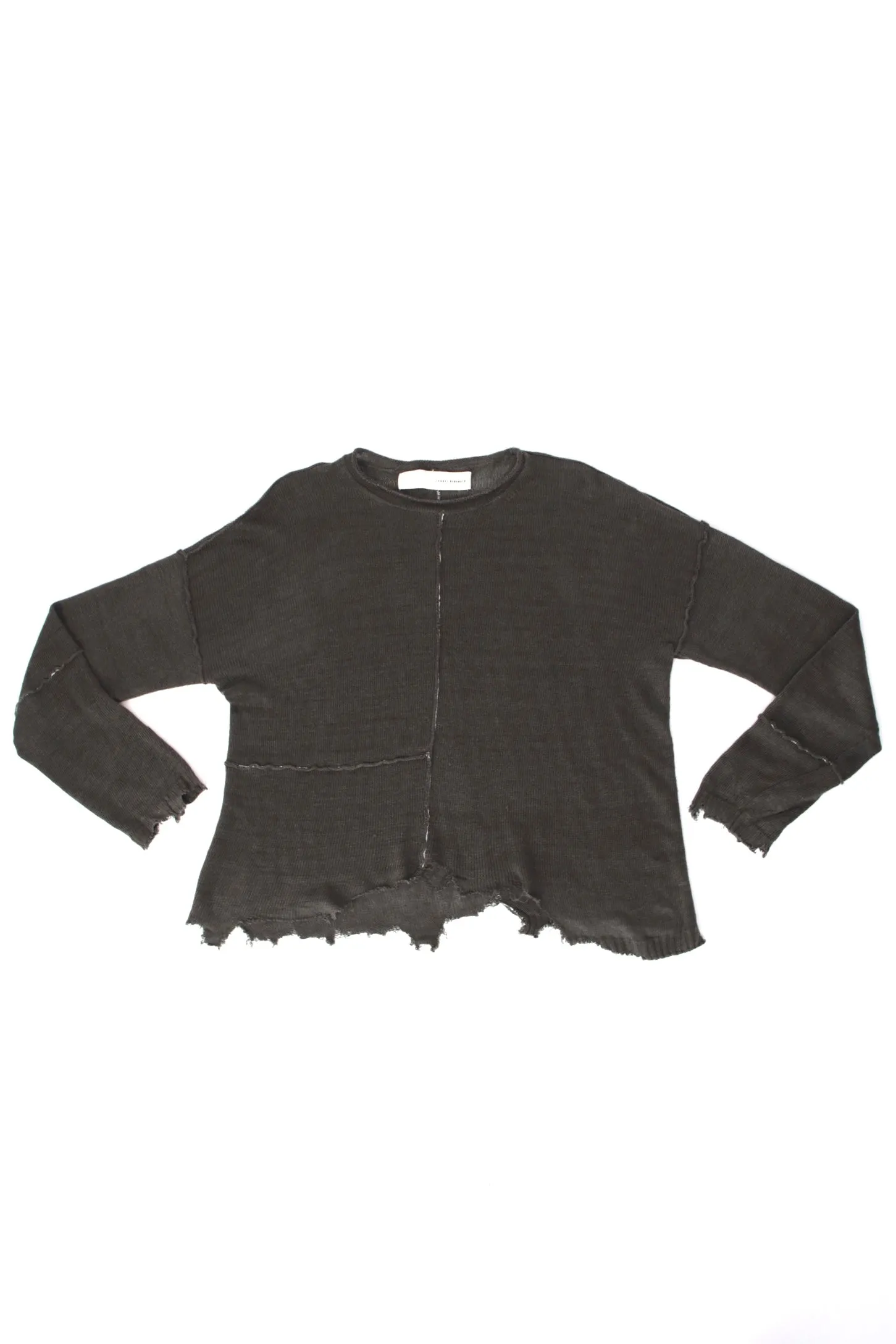Isabel Benenato Linen Distressed Sweater