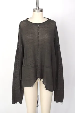 Isabel Benenato Linen Distressed Sweater
