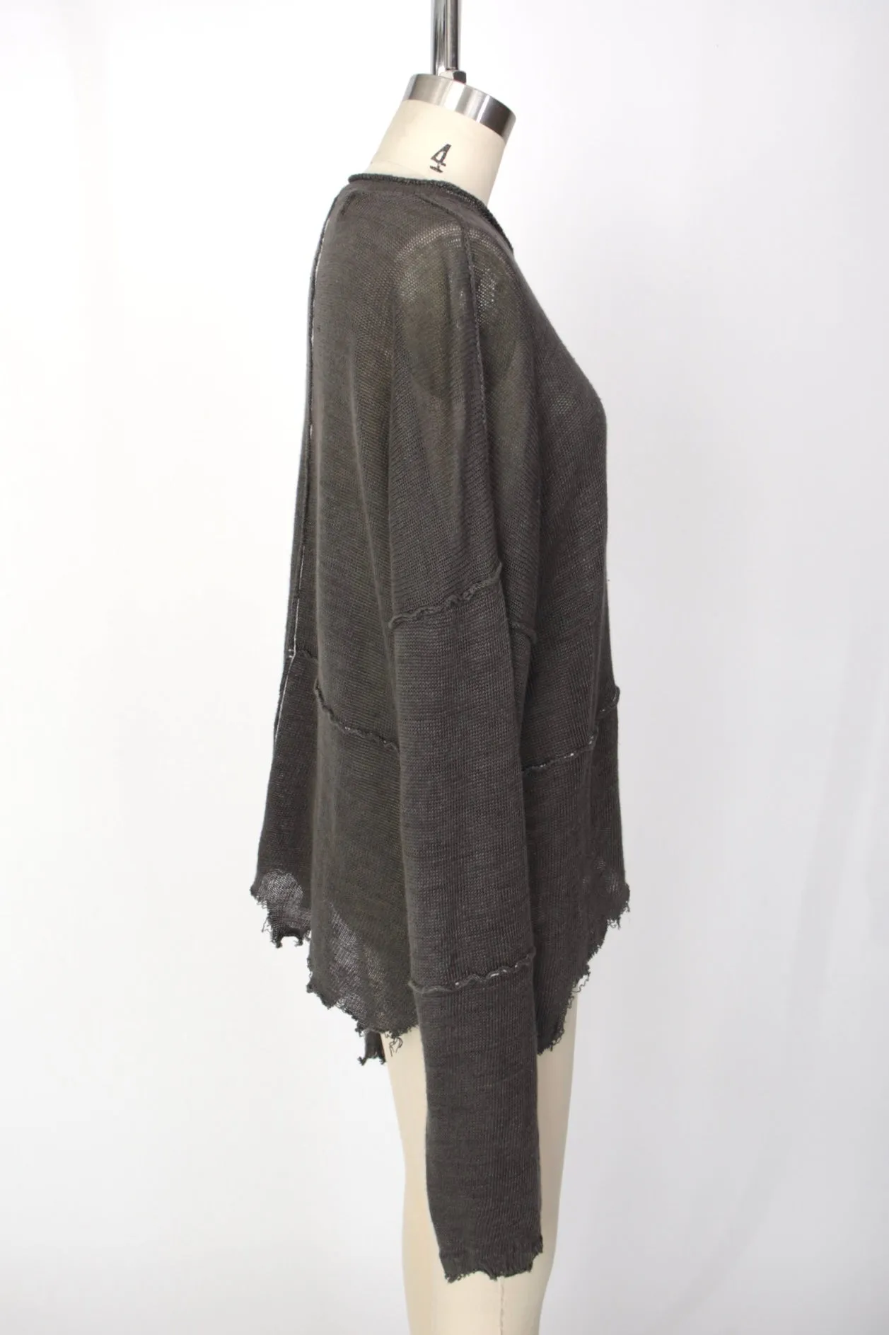 Isabel Benenato Linen Distressed Sweater