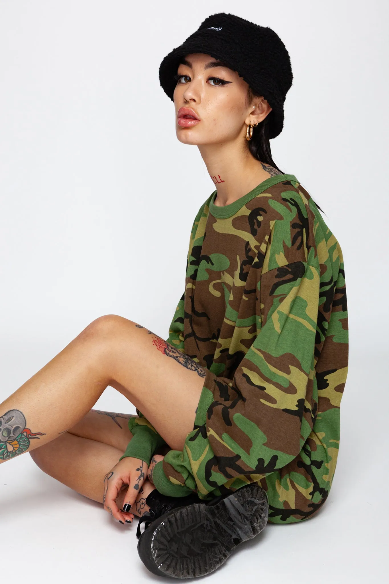 Issa Vibe Camo Long Sleeve Tee