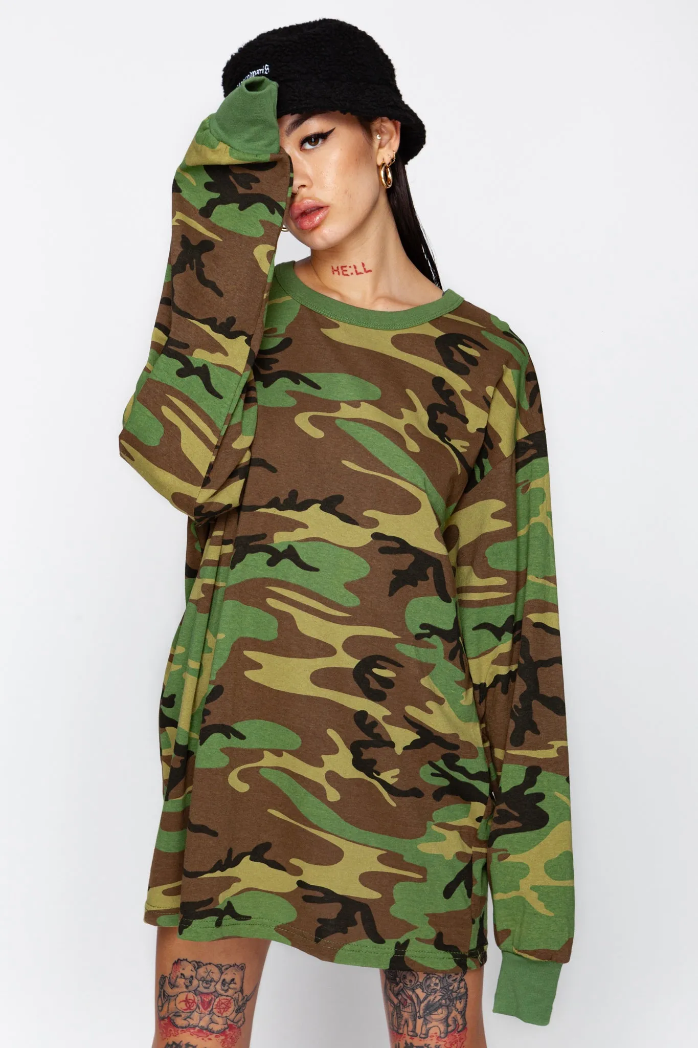 Issa Vibe Camo Long Sleeve Tee