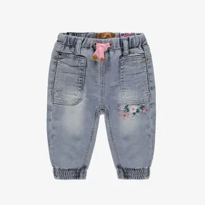 Jean bleu avec broderies, bébé || Blue jeans with embroidery, baby