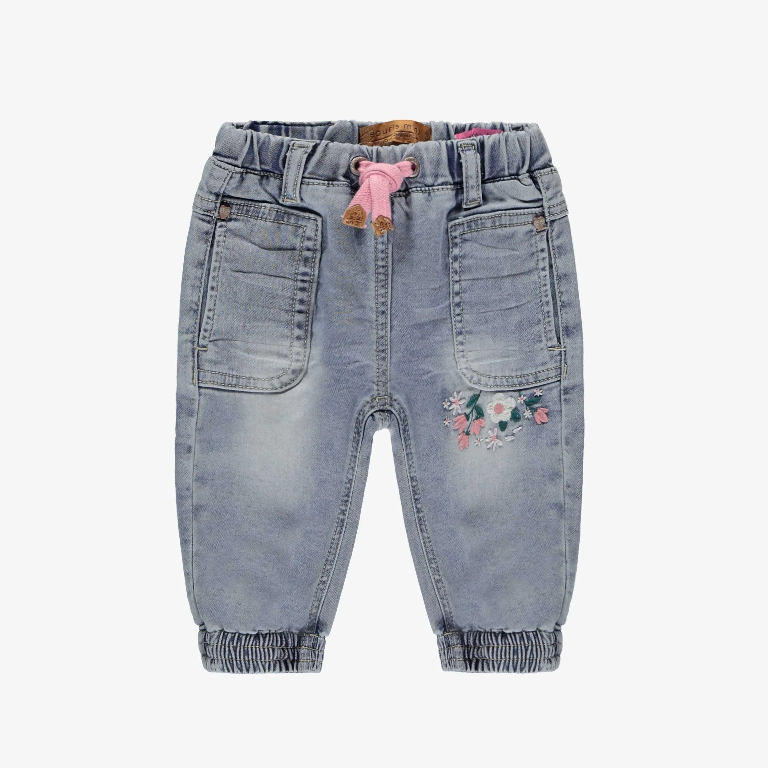 Jean bleu avec broderies, bébé || Blue jeans with embroidery, baby