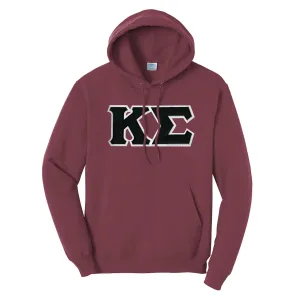 Kappa Sig Maroon Hoodie with Sewn On Letters