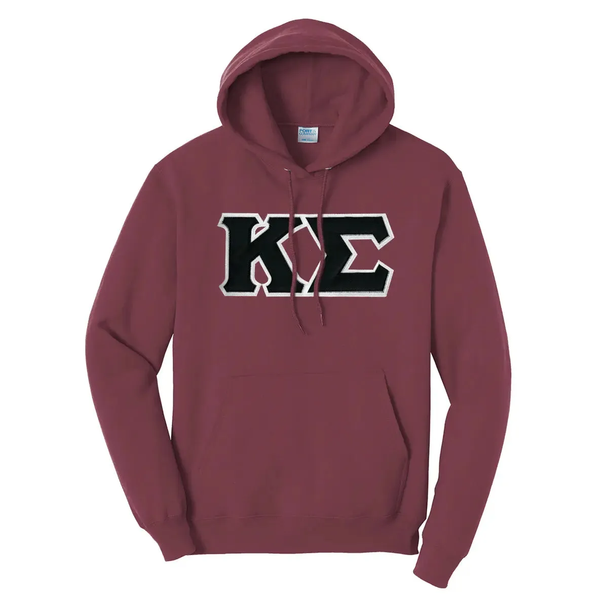 Kappa Sig Maroon Hoodie with Sewn On Letters