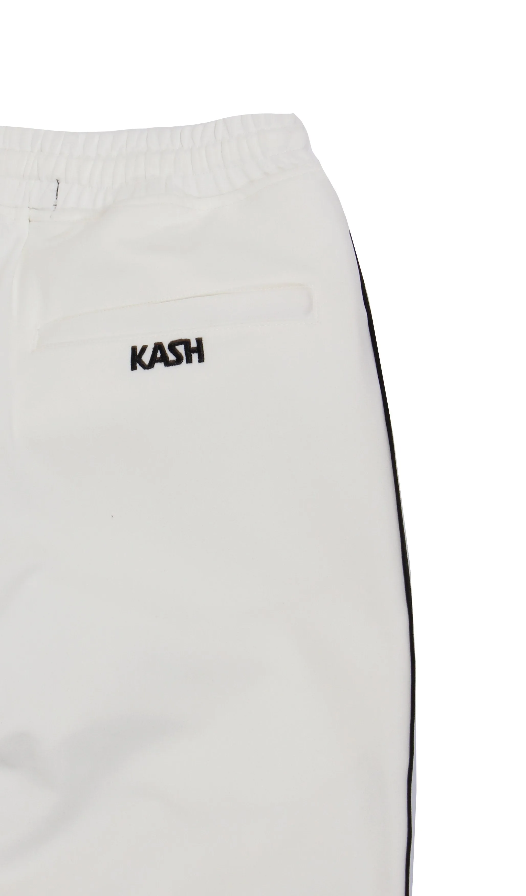 Kash Track Pant W/ Embroidery - White