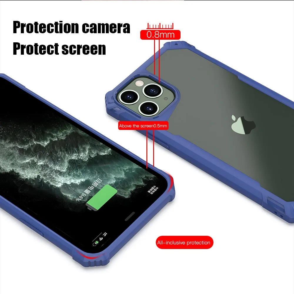 KEYSION Mode Stoßfest Fall für iPhone SE 2020 11 Pro Max Transparent Telefon Zurück Abdeckung für Apple iPhone 8 6s 7 Plus X XS XR