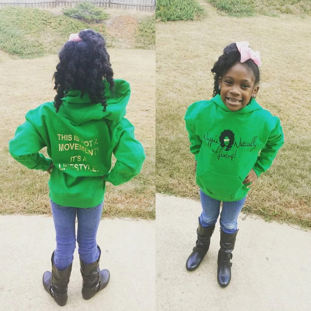 Kid's Nappie Naturally and Living Hoodie