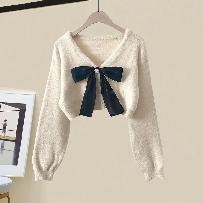 Knitted sweater   skirt 2-piece set UB98572