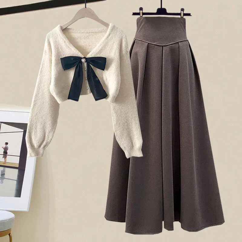 Knitted sweater   skirt 2-piece set UB98572