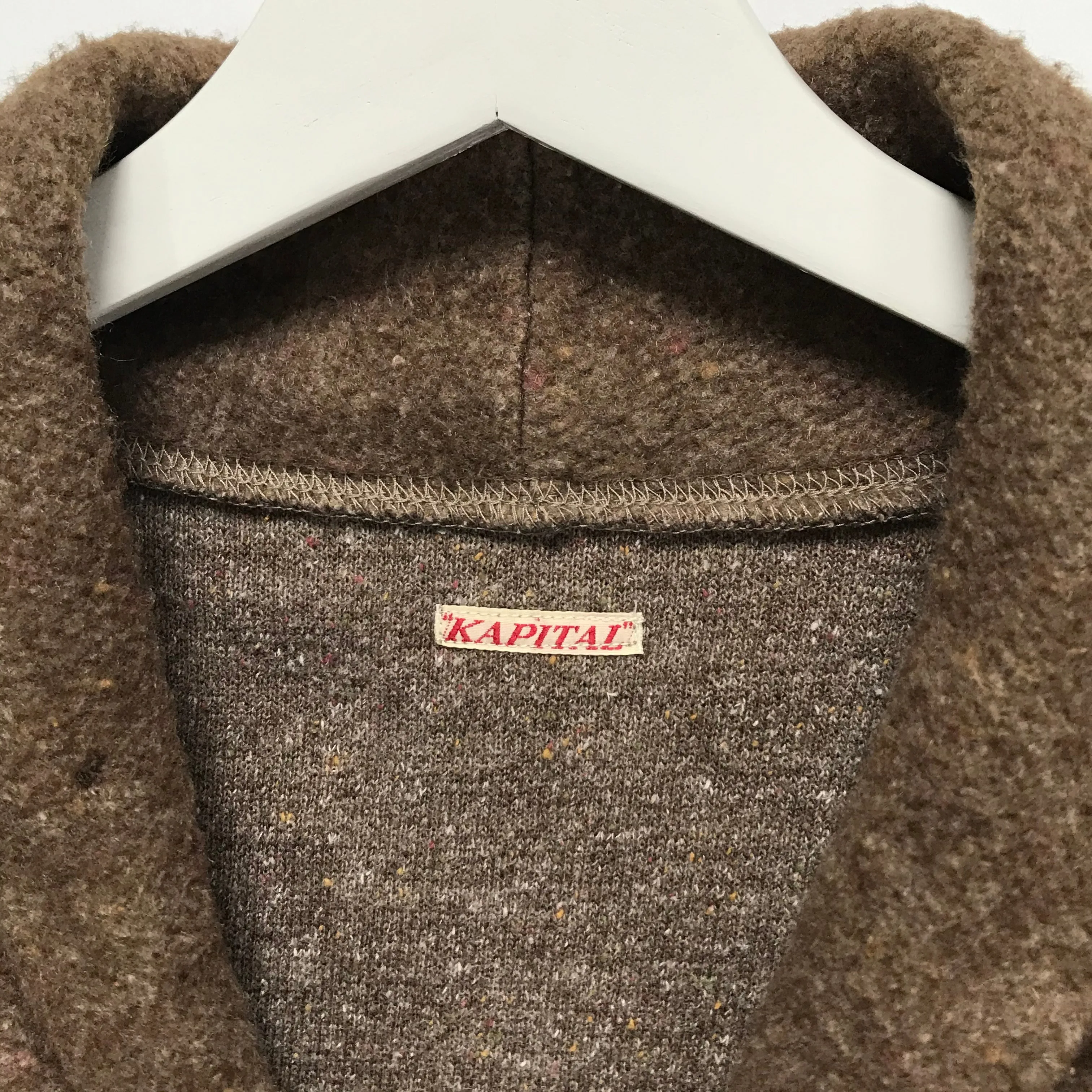 [L] Kapital Nautical Fleece Cardigan Brown