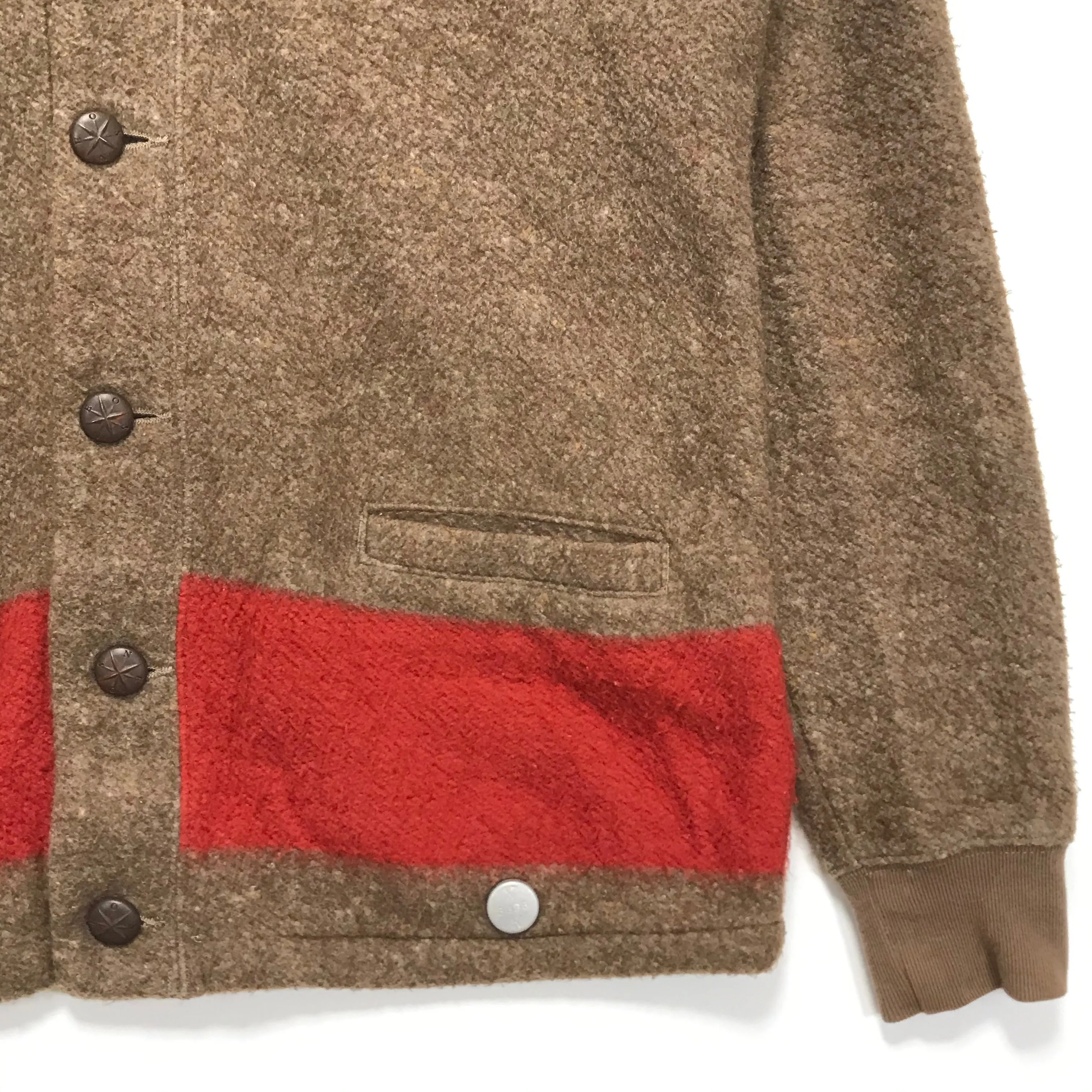 [L] Kapital Nautical Fleece Cardigan Brown