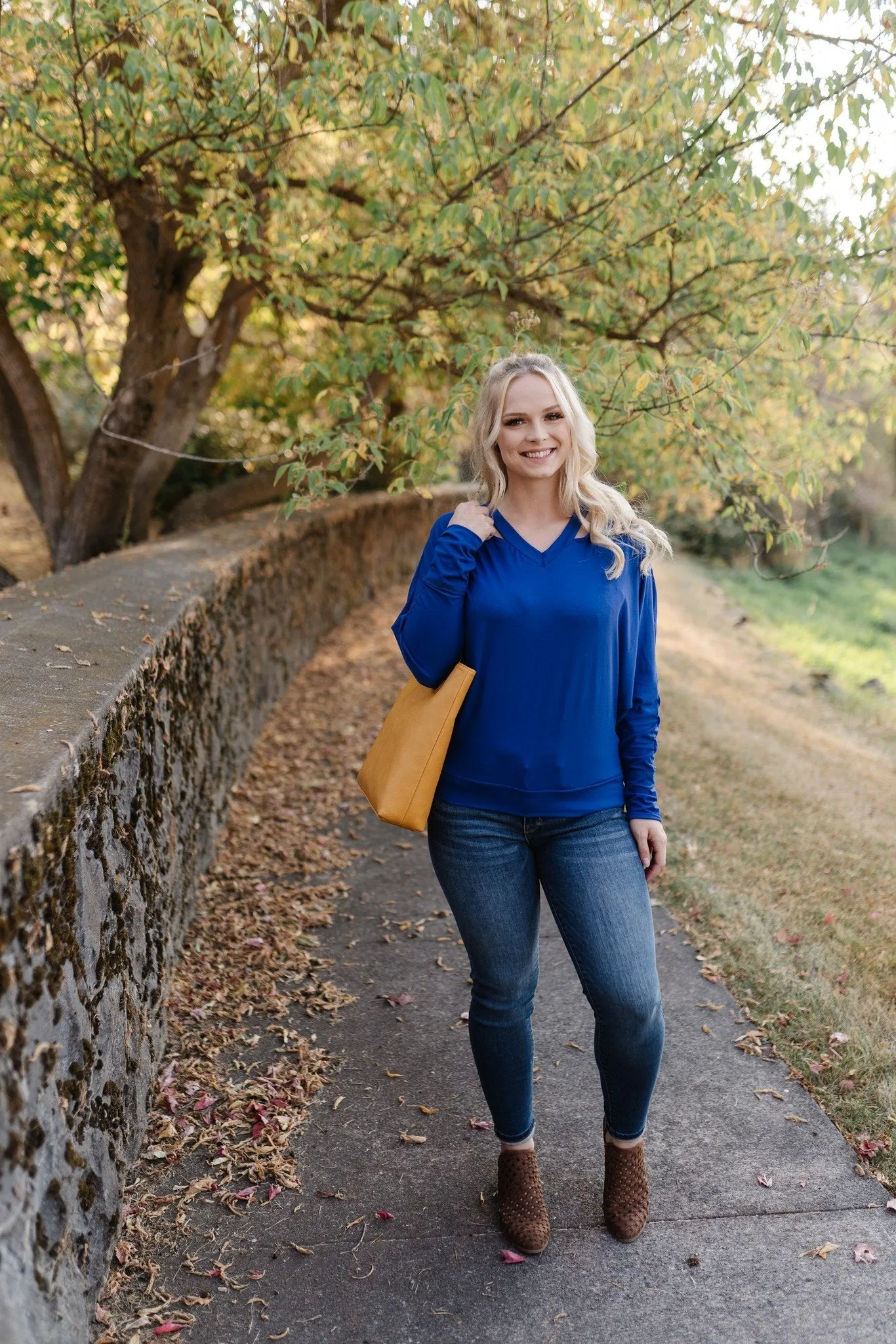 Lady In Royal Blue Top