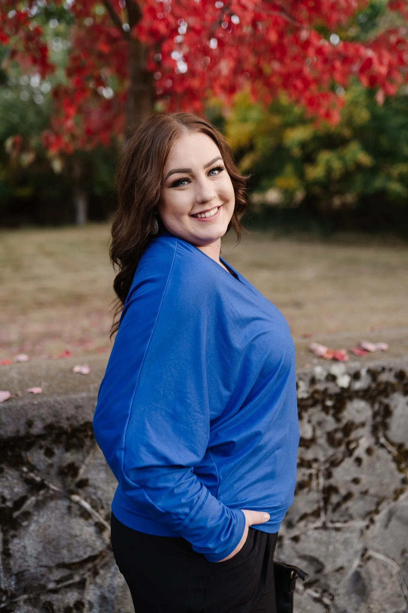 Lady In Royal Blue Top