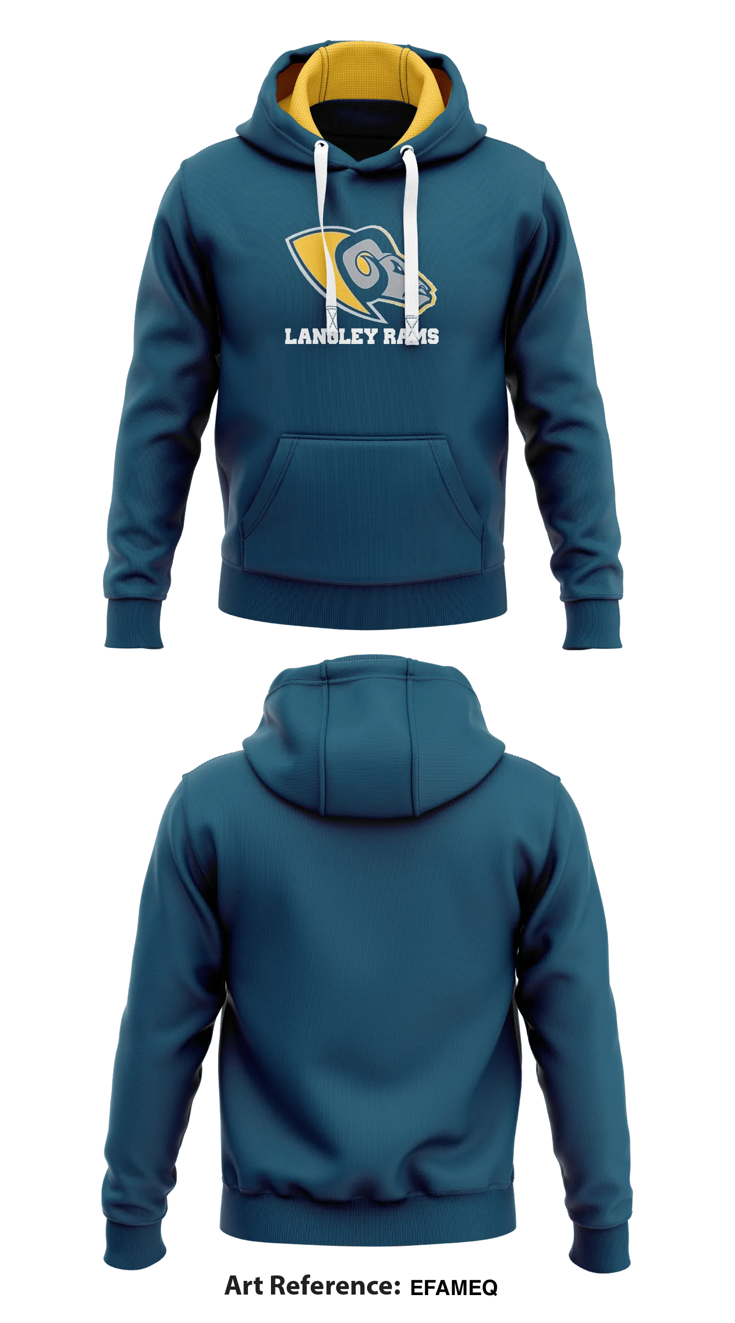 Langley rams Store 1  Core Men's Hooded Performance Sweatshirt - eFaMeq