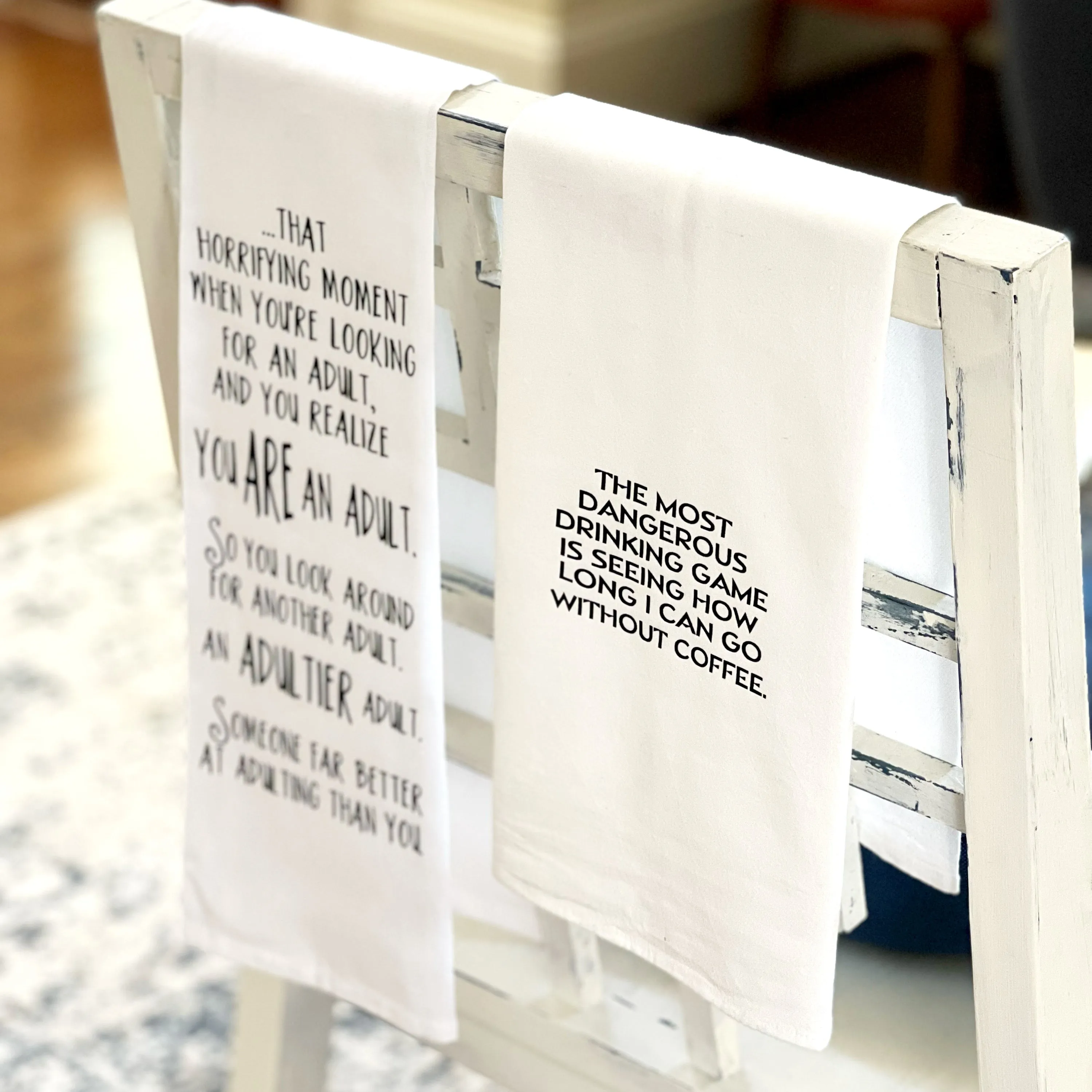 letting that casserole dish soak - humorous bar kitchen towel SM