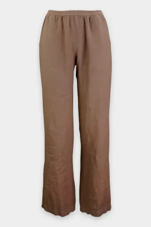 Linen Lounge Pant in Brown